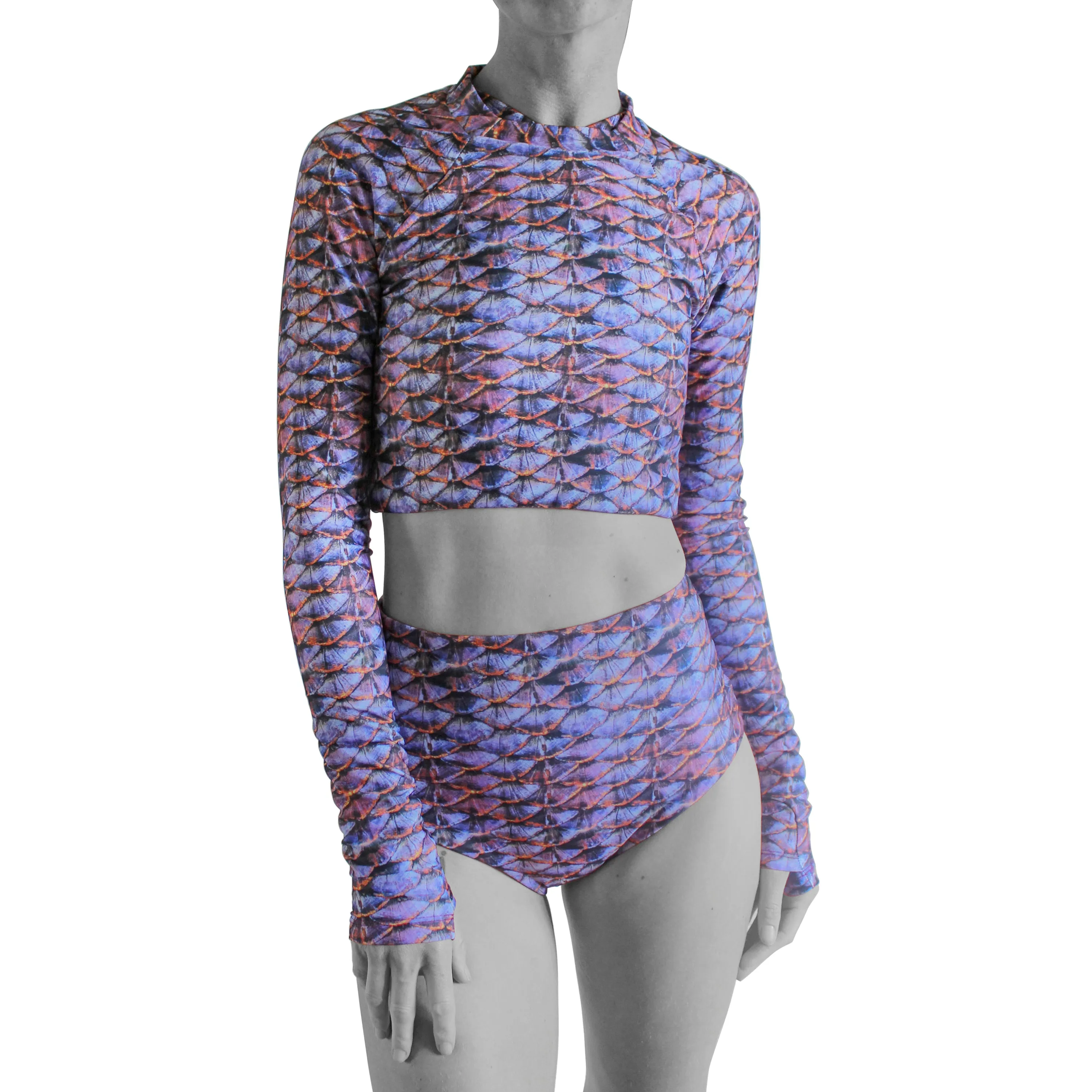 Purple Mermaid Scales Short Rash Guard