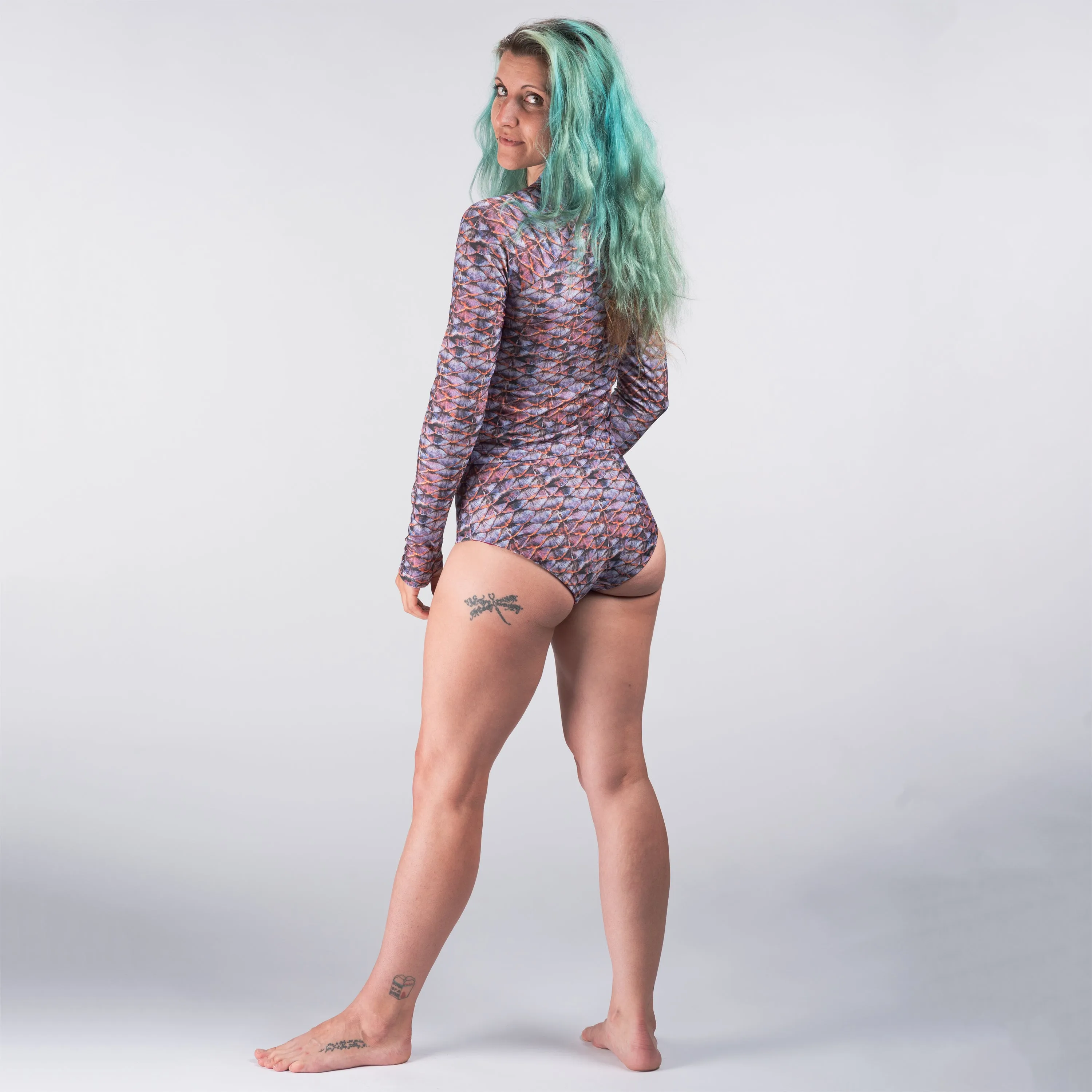 Purple Mermaid Scales Short Rash Guard