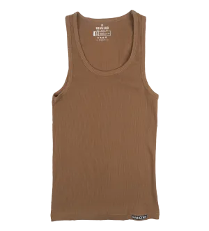 RAW GEAR RIB-KNIT TANK TOP CLAY - RGM-01-0110