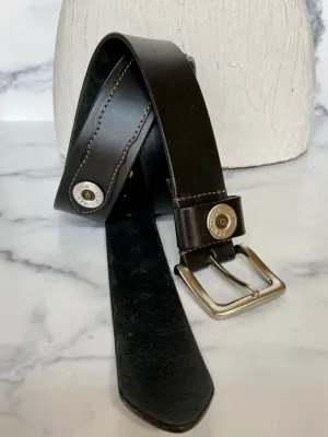Remington black leather belt