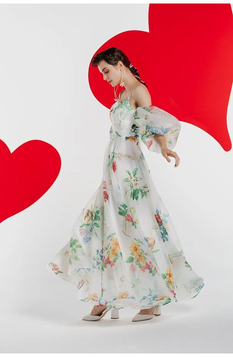 Retro midi 1950 bubble sleeve custom printed ultra-scrap dress -Roman Holiday