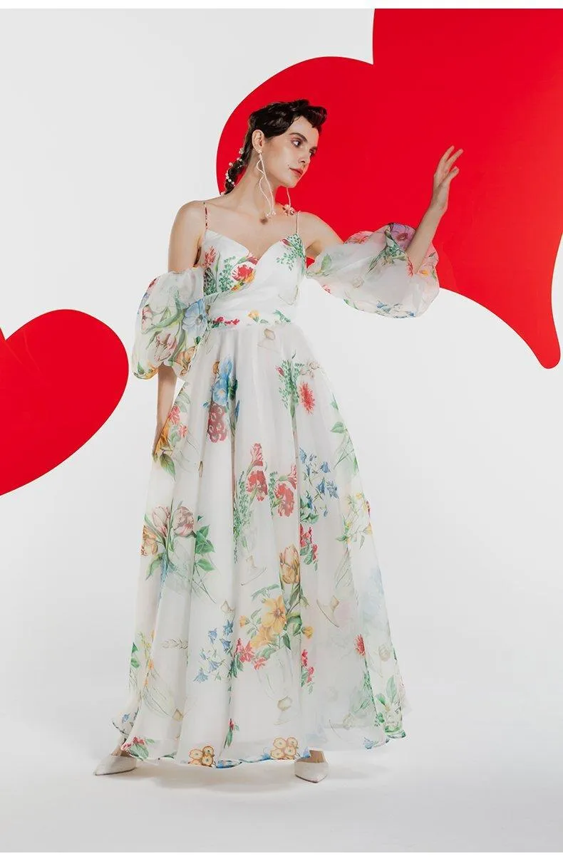 Retro midi 1950 bubble sleeve custom printed ultra-scrap dress -Roman Holiday