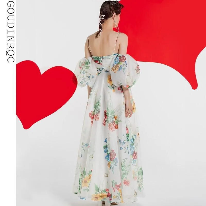 Retro midi 1950 bubble sleeve custom printed ultra-scrap dress -Roman Holiday