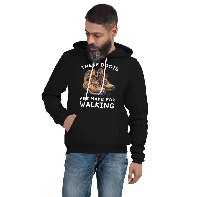 Rock the Black Hiking Boots Hoodie for Fun Trail Adventures