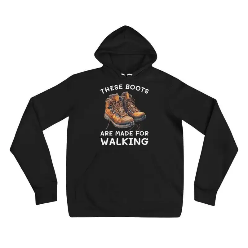Rock the Black Hiking Boots Hoodie for Fun Trail Adventures