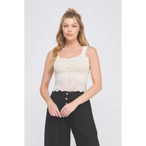 SCALLOP EDGE LACE BRALETTE