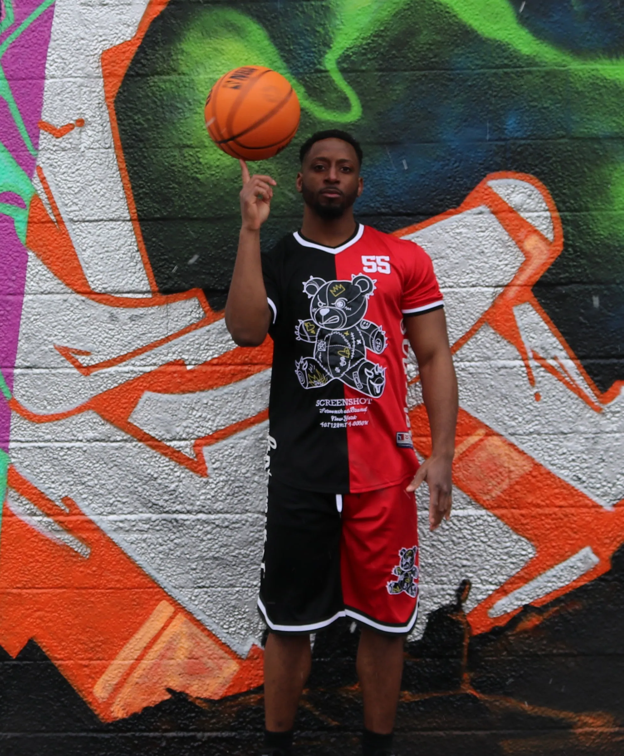 SHORT SLEEVE COLOR BLOCK MESH JERSEY - TS1113 (BLACK/RED)