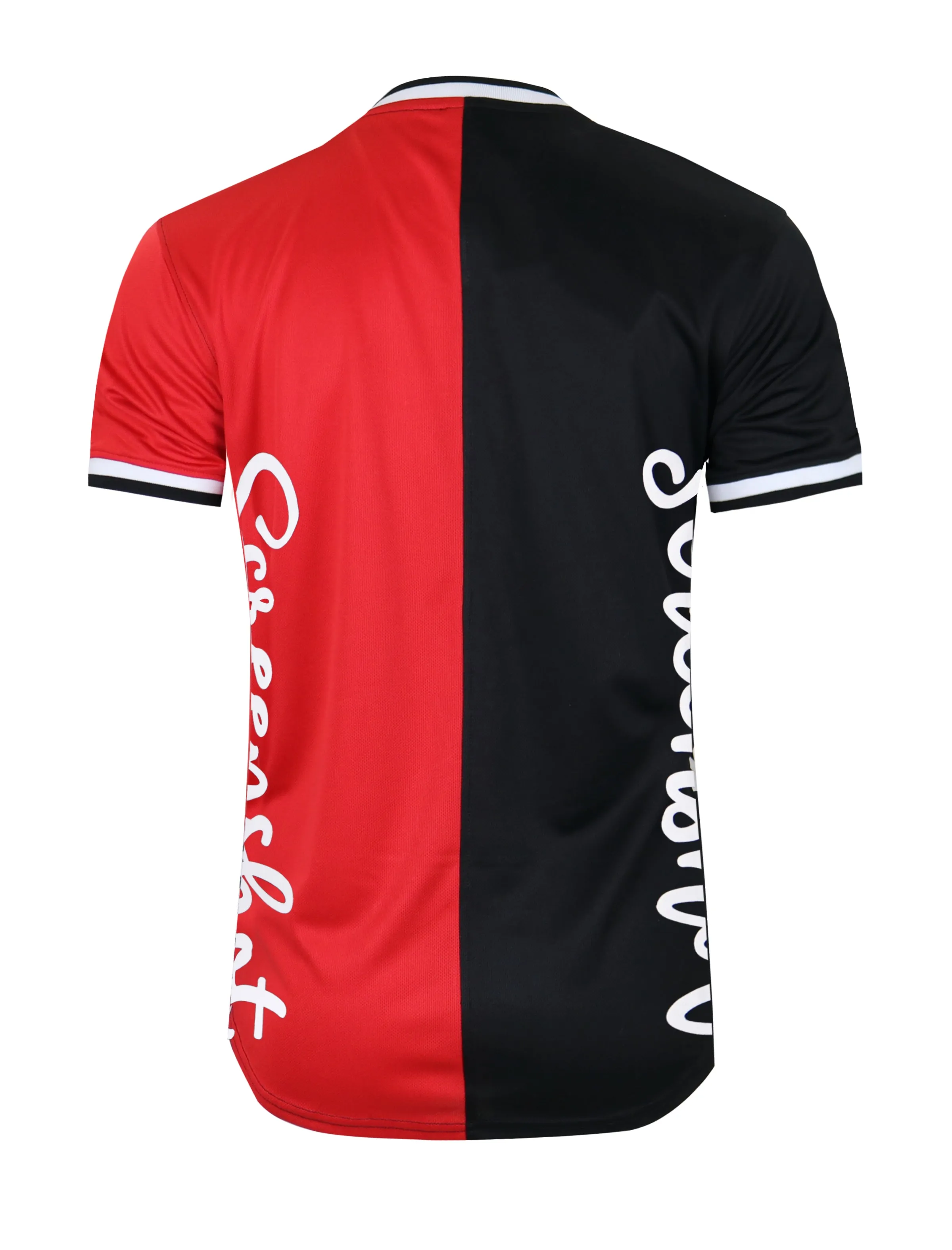 SHORT SLEEVE COLOR BLOCK MESH JERSEY - TS1113 (BLACK/RED)