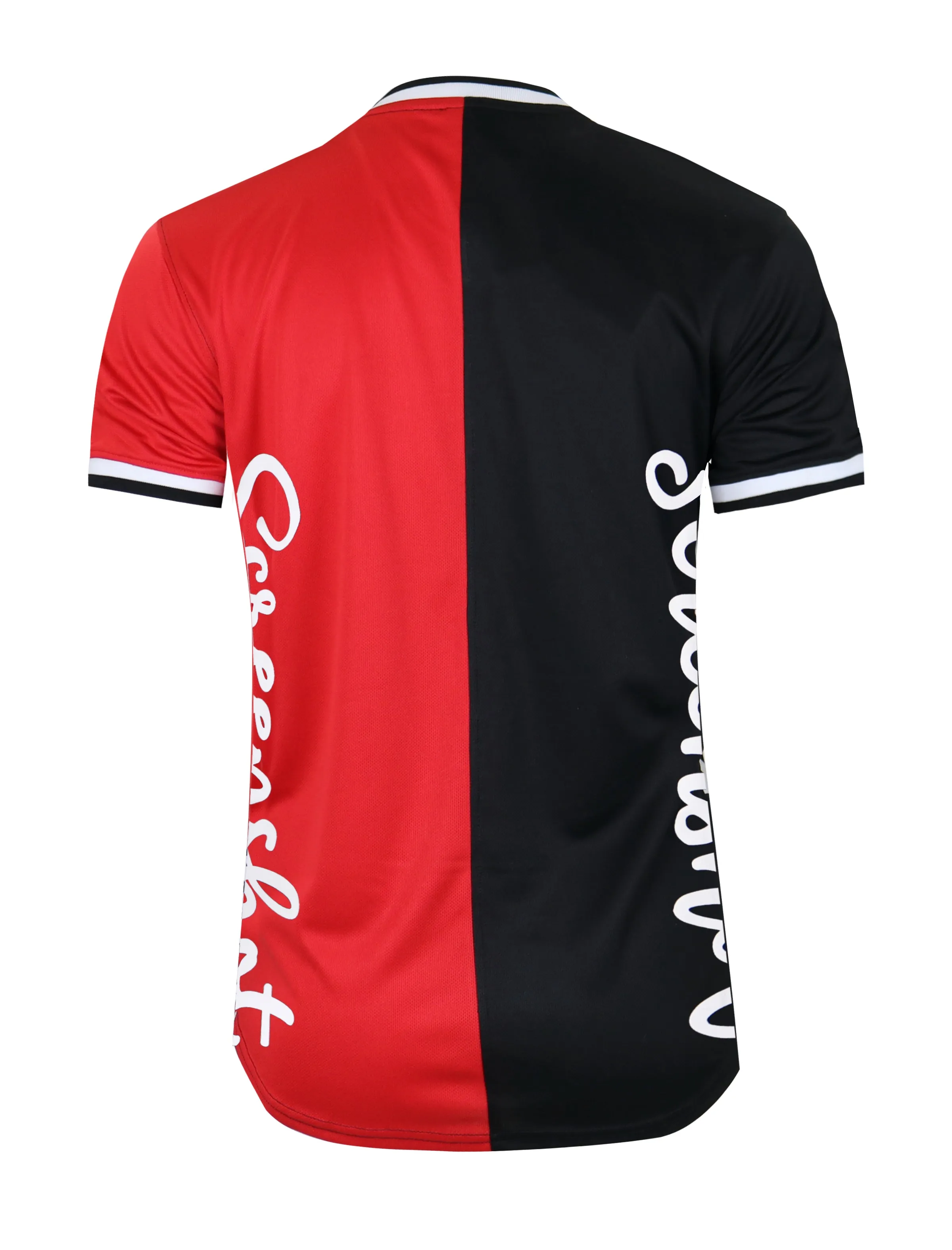 SHORT SLEEVE COLOR BLOCK MESH JERSEY - TS1113 (BLACK/RED)
