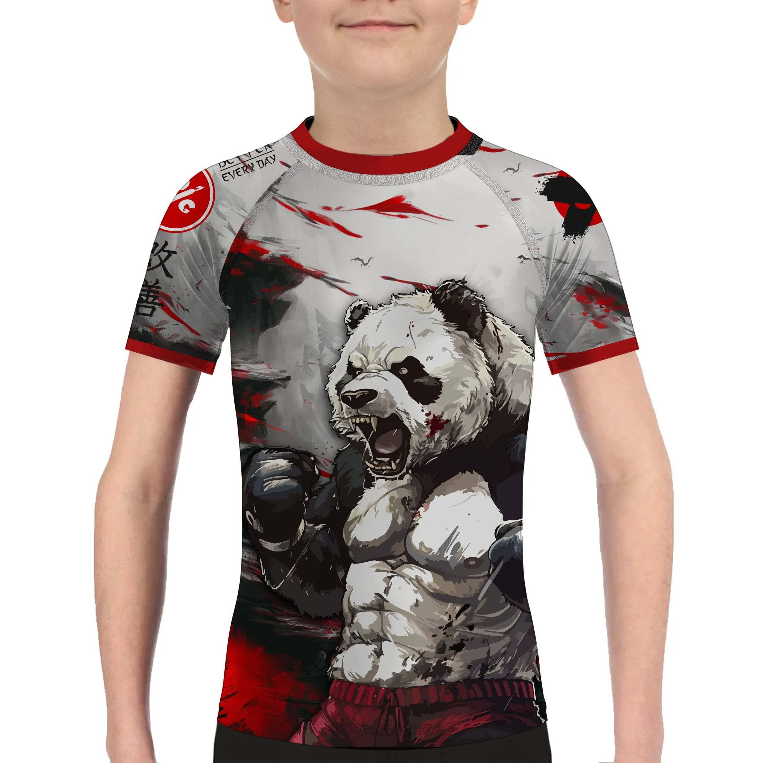 Shredded Panda Kids BJJ Rash Guard