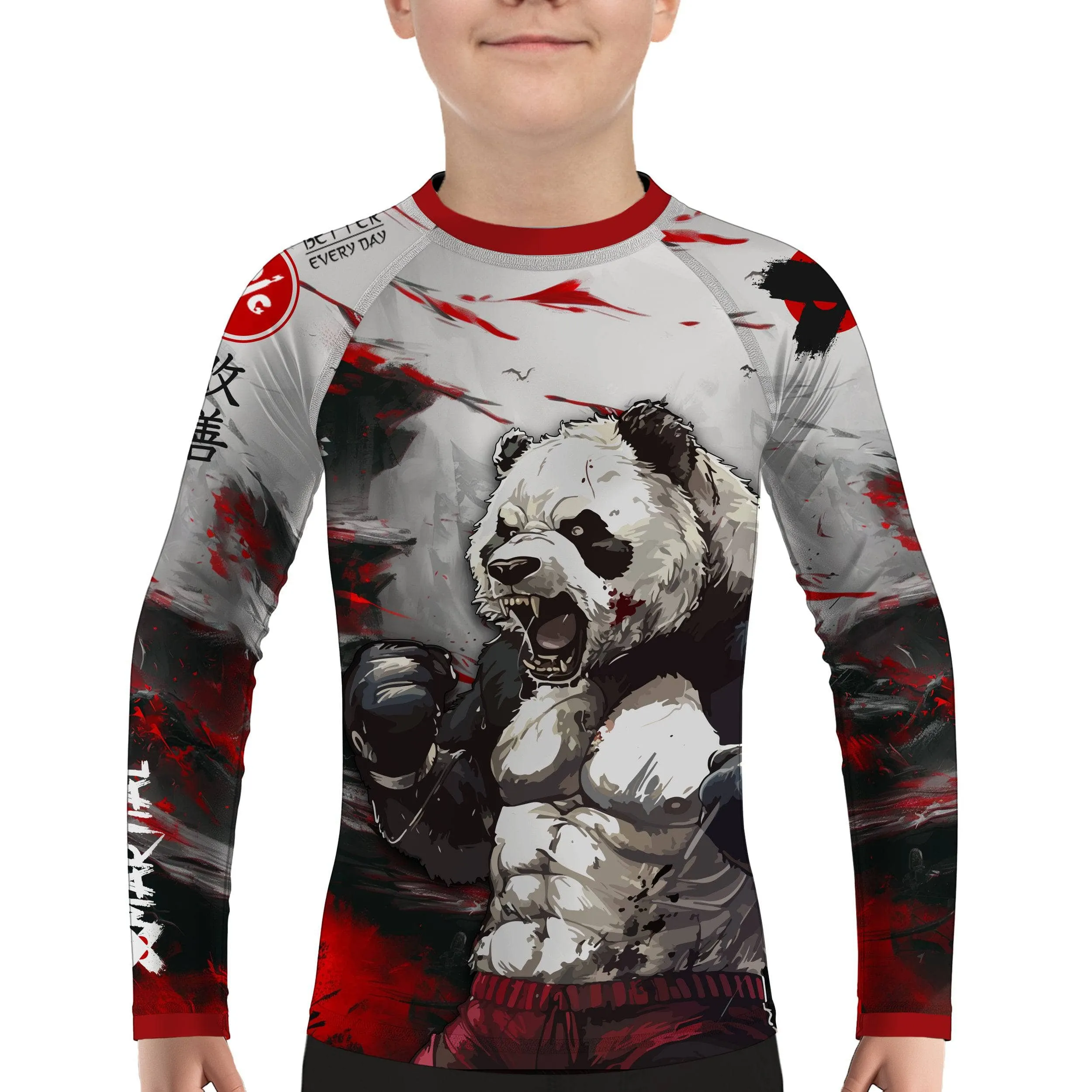 Shredded Panda Kids BJJ Rash Guard