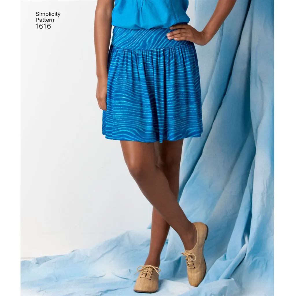 Simplicity Pattern 1616 Women's Knit or Woven Skirts