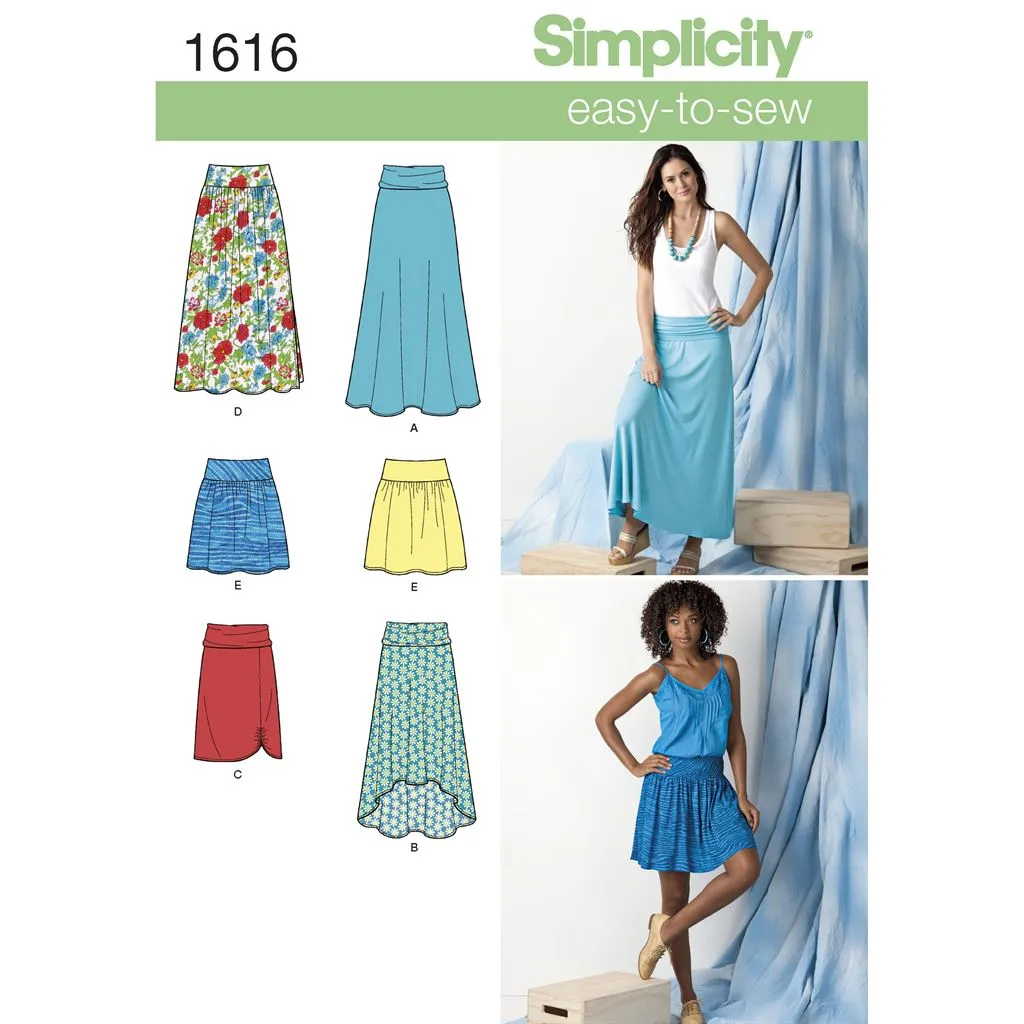 Simplicity Pattern 1616 Women's Knit or Woven Skirts