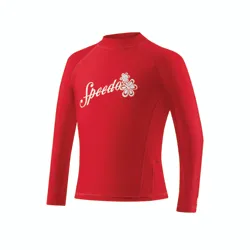 Speedo Girls Solid Short Sleeve Boom Rashguard