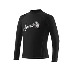 Speedo Girls Solid Short Sleeve Boom Rashguard