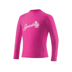 Speedo Girls Solid Short Sleeve Boom Rashguard