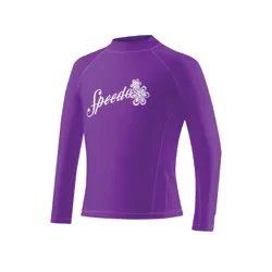 Speedo Girls Solid Short Sleeve Boom Rashguard