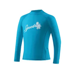 Speedo Girls Solid Short Sleeve Boom Rashguard