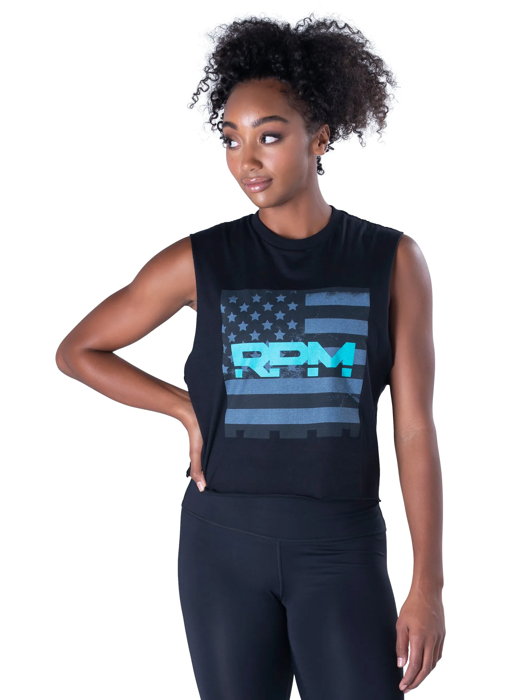 Stars and Stripes Statement Cut Off Muscle Tank