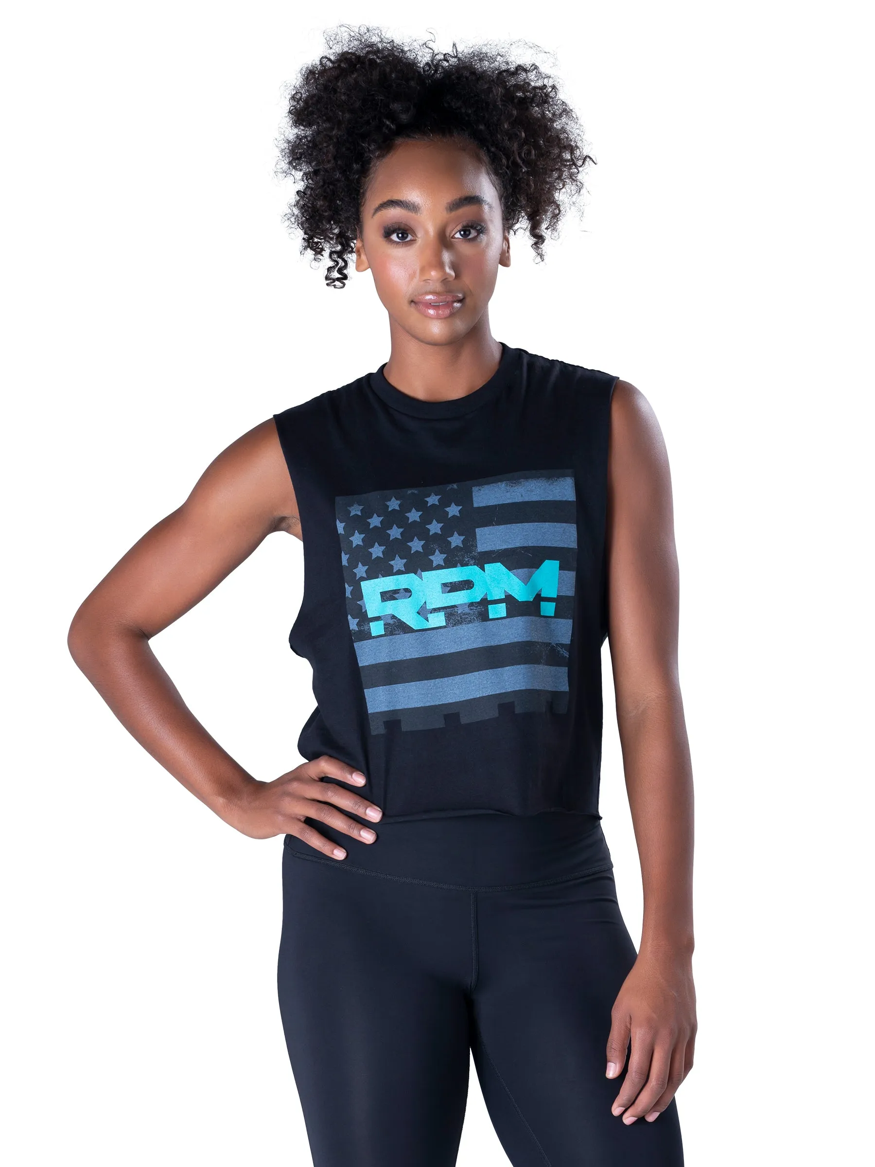 Stars and Stripes Statement Cut Off Muscle Tank
