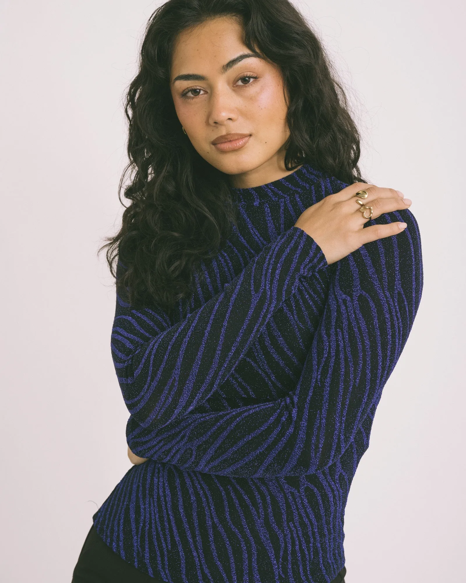 TILTIL Amilla Top Zebra Glitter Blue