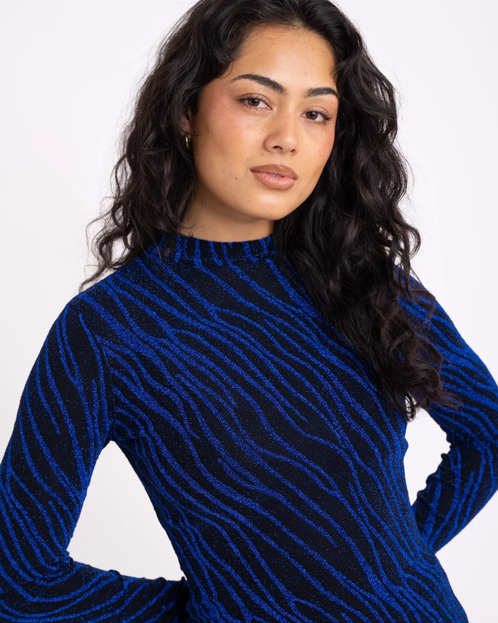 TILTIL Amilla Top Zebra Glitter Blue