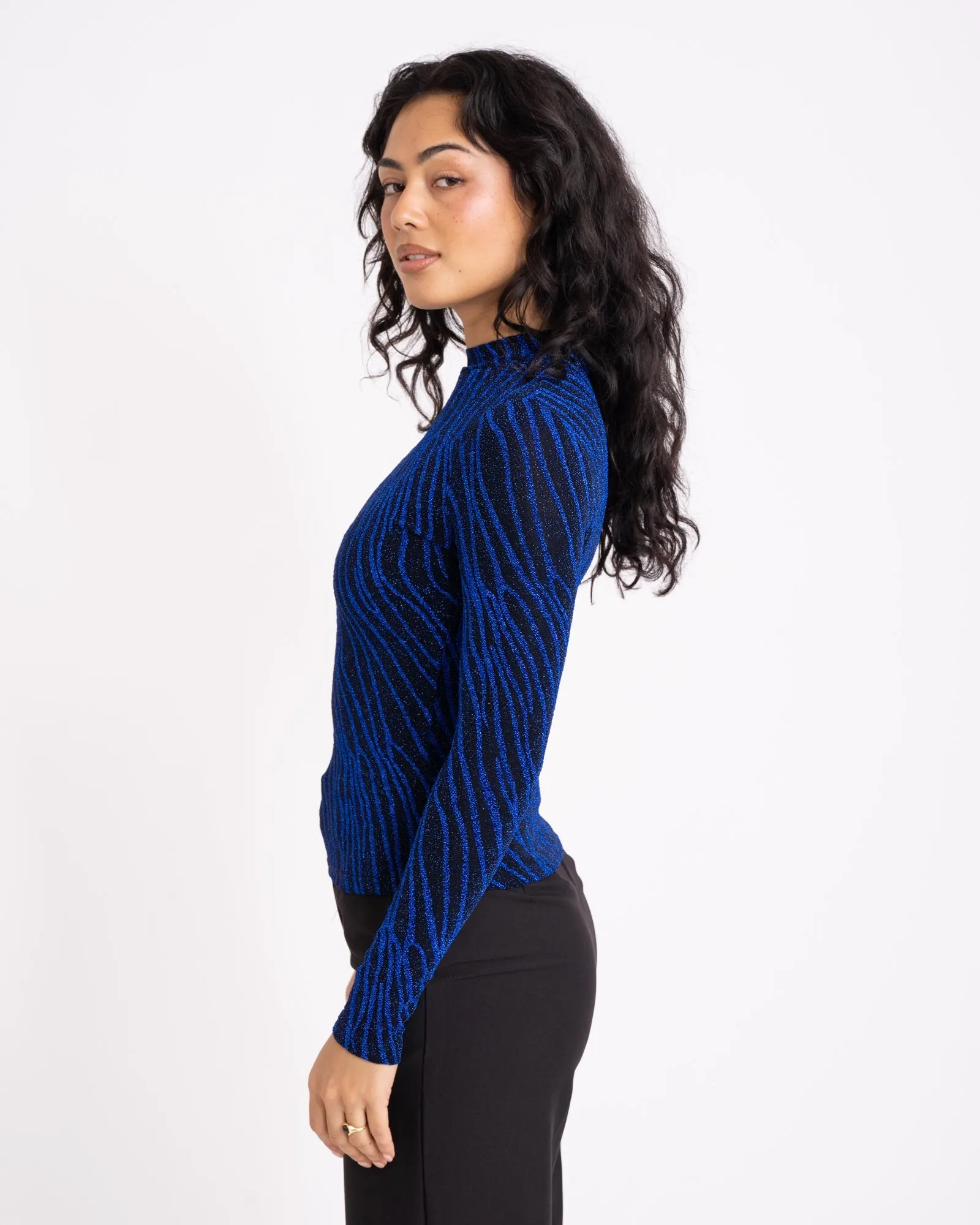 TILTIL Amilla Top Zebra Glitter Blue