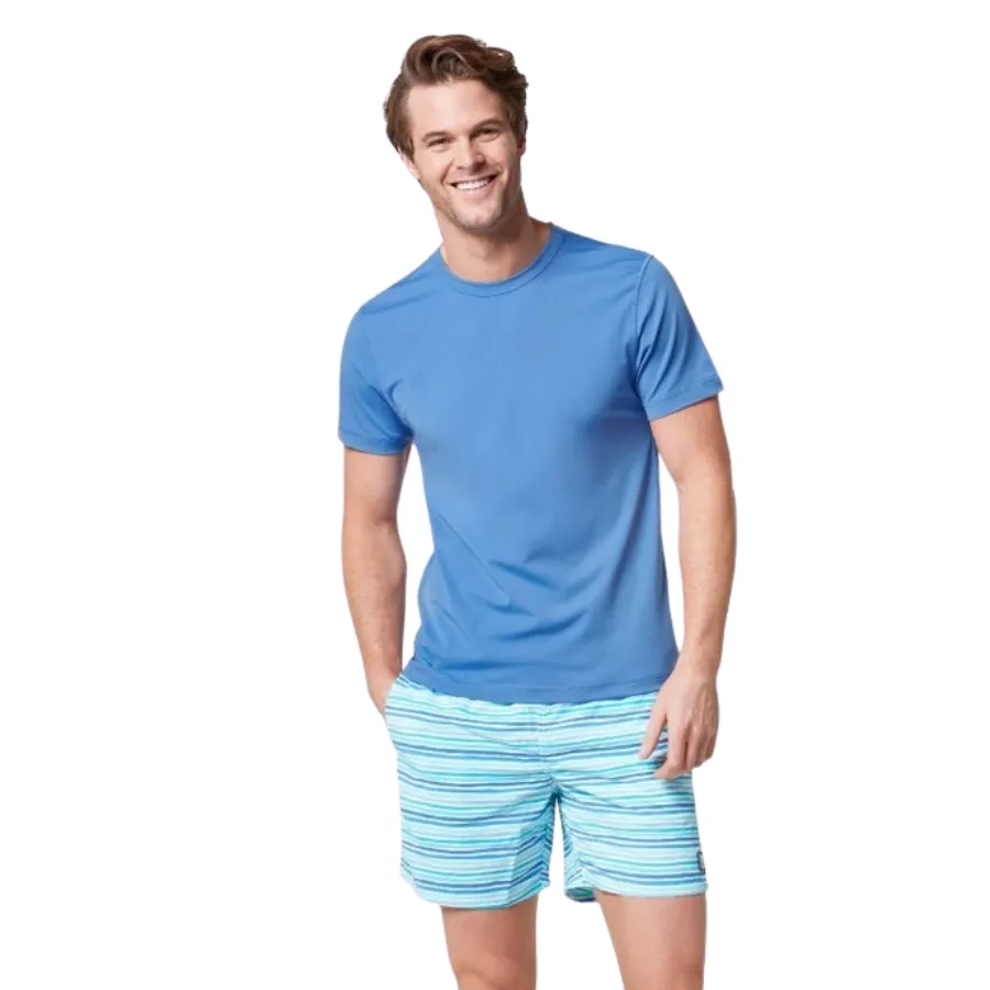 Tom & Teddy Mens Rash Tops Short Sleeves MRBSS - Marine Blue