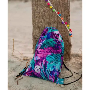 TROPICAL LEAVES - DRAWSTRING BACKPACK