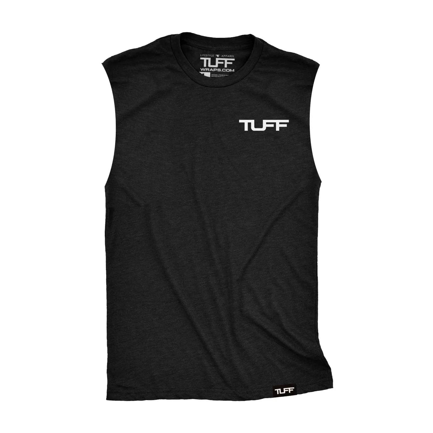 TUFF Lightning Skull Raw Edge Muscle Tank