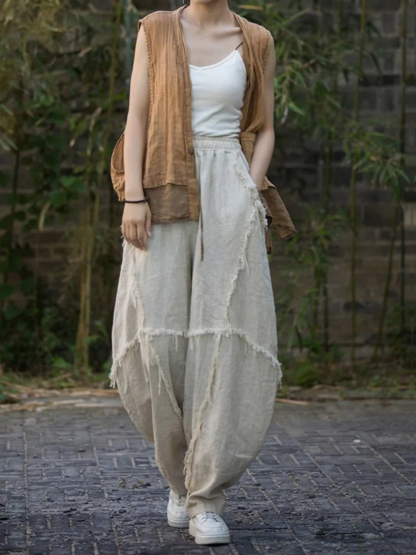 Valerie Woman Linen Baggy Cargo Pants