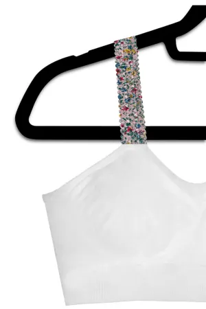 White Bra, Vintage Boho Strap Pink
