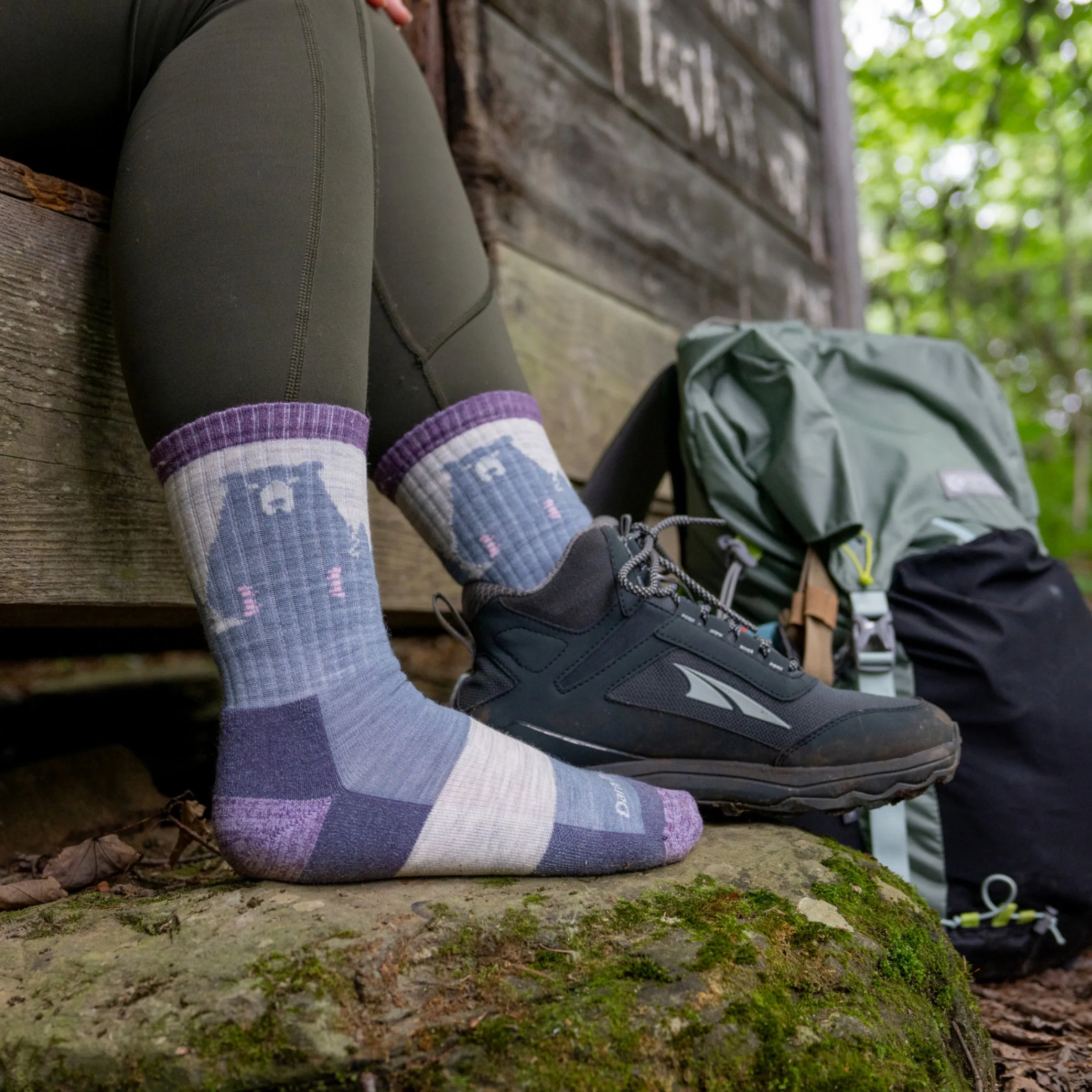 Women's Bear Town Micro Crew  Lightweight Hiking Sock