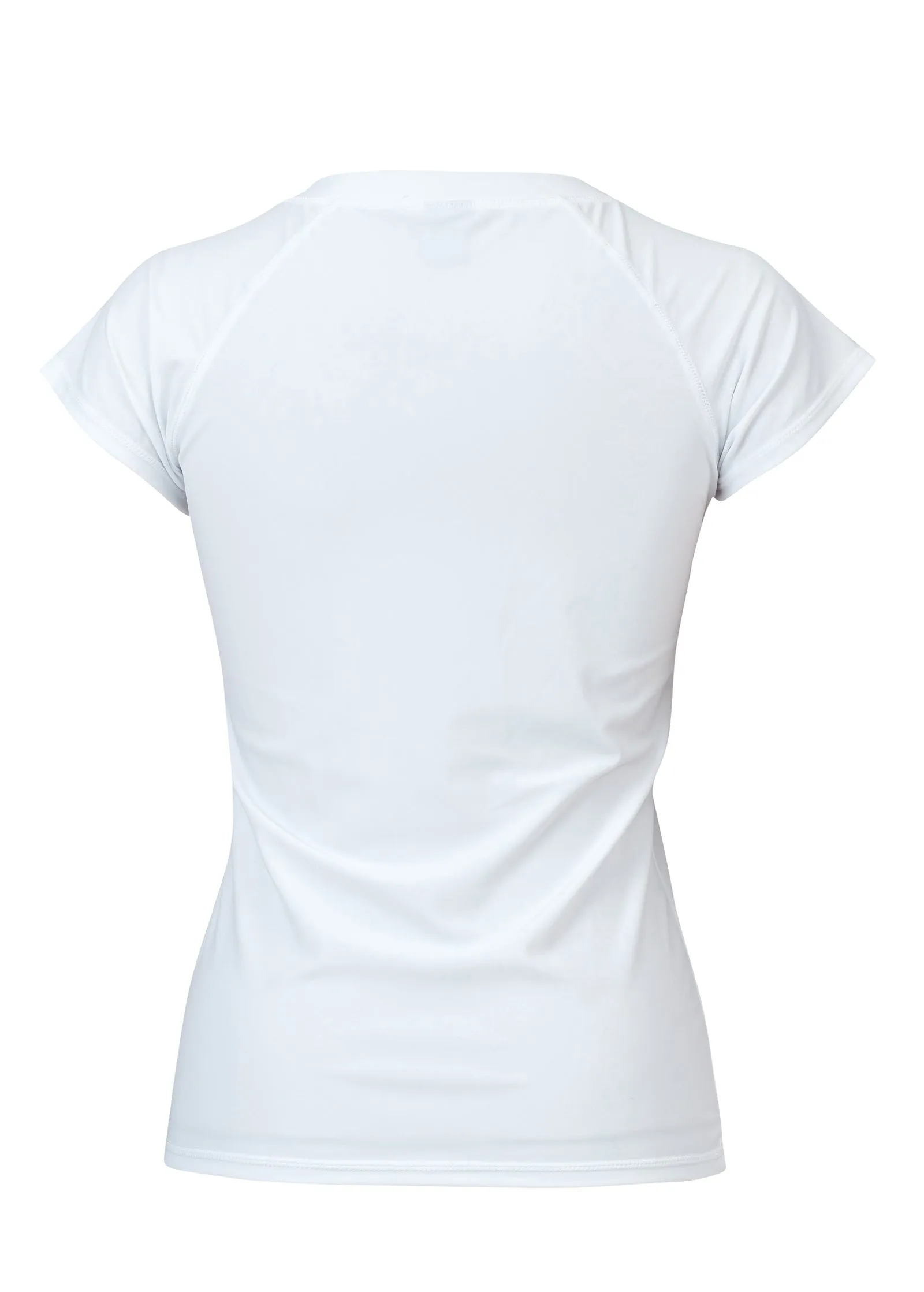 Womens White 1/2 Zip SS Rash Top