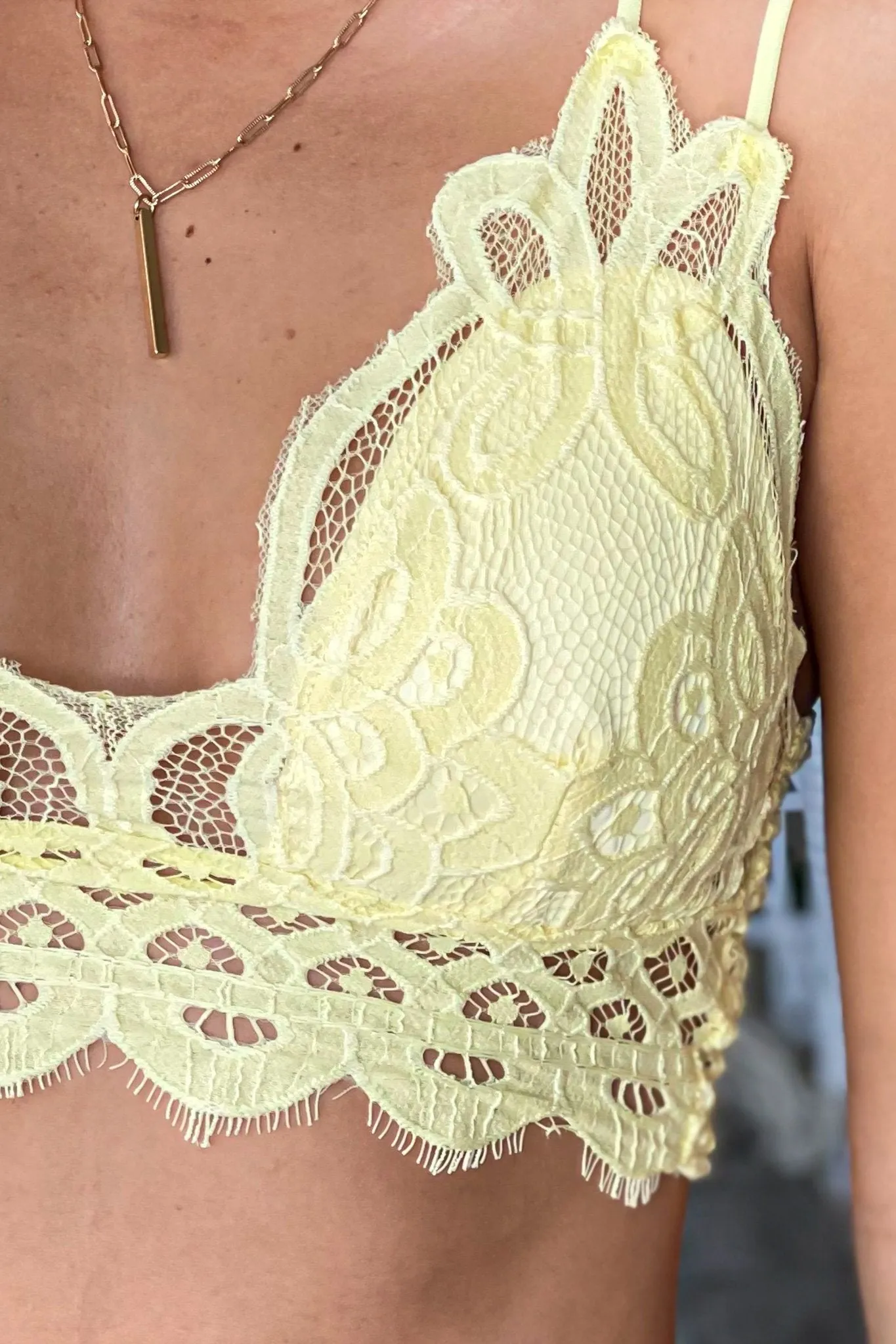 Yellow Bralette with Criss Cross Back
